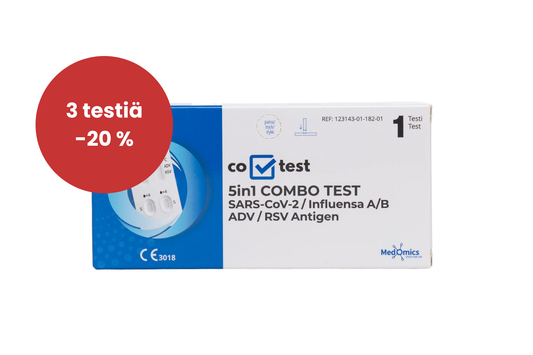 SARS-CoV-2 / Influensa A/B / ADV / RSV -virusten antigeenien yhdistelmäpikatestipaketti